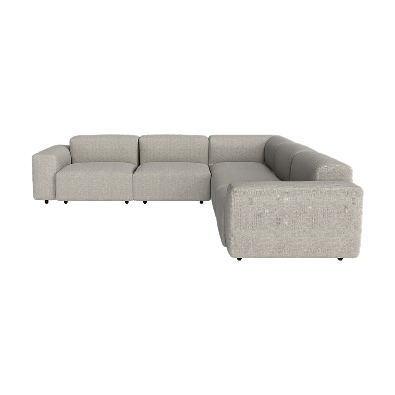 Gray sectional sofa on a white background