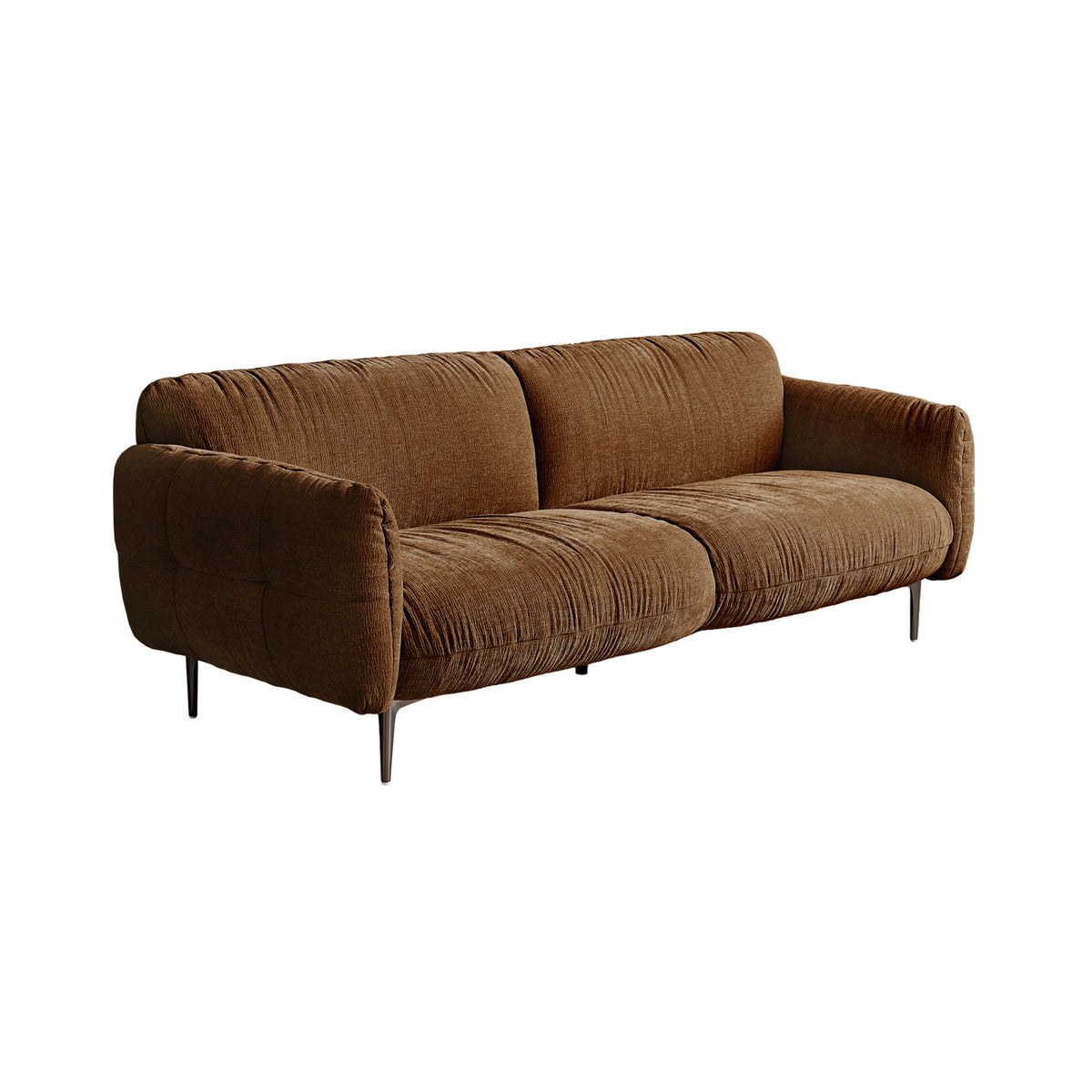 Brown sofa on a white background