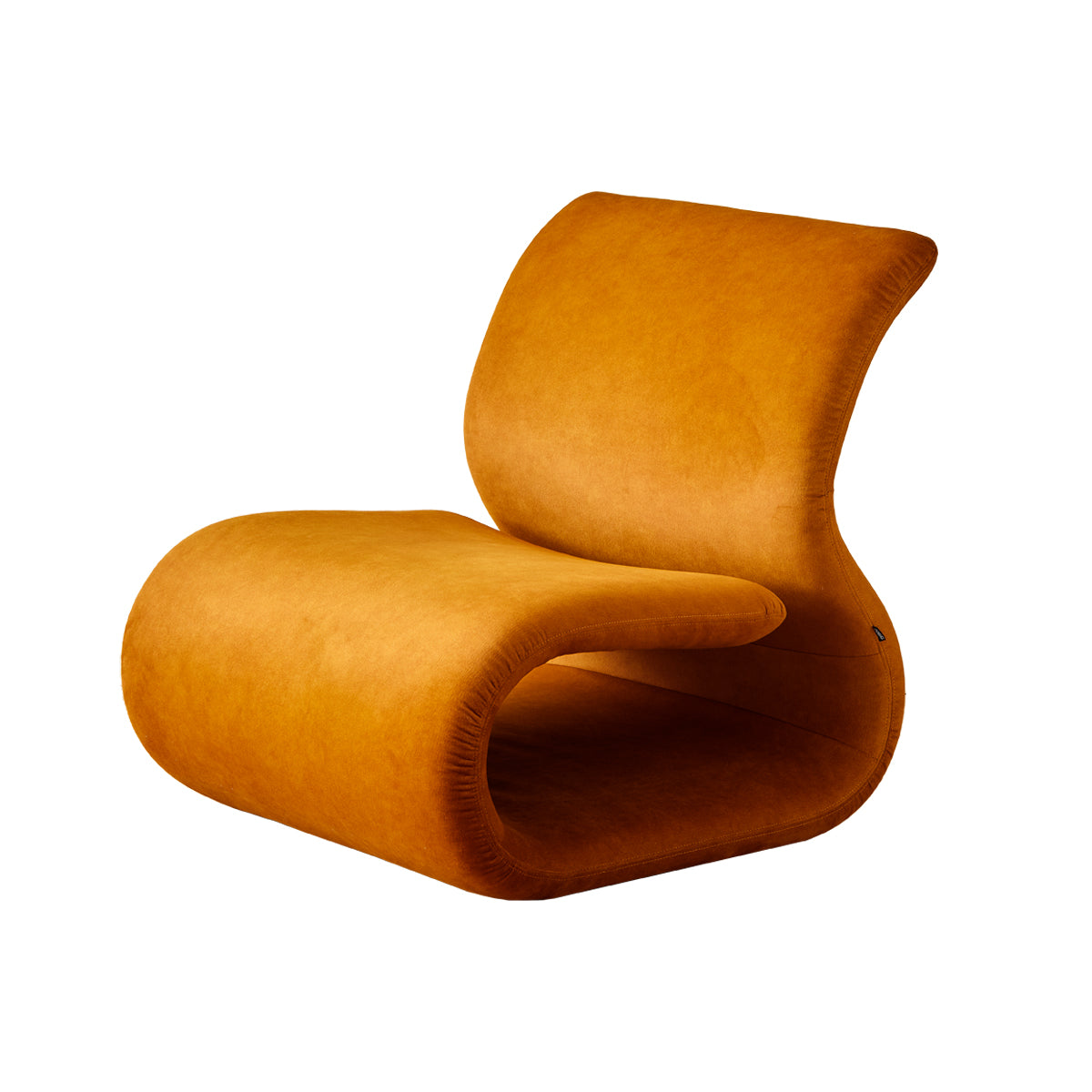 An orange Lounge Chair with a sleek, modern design.
