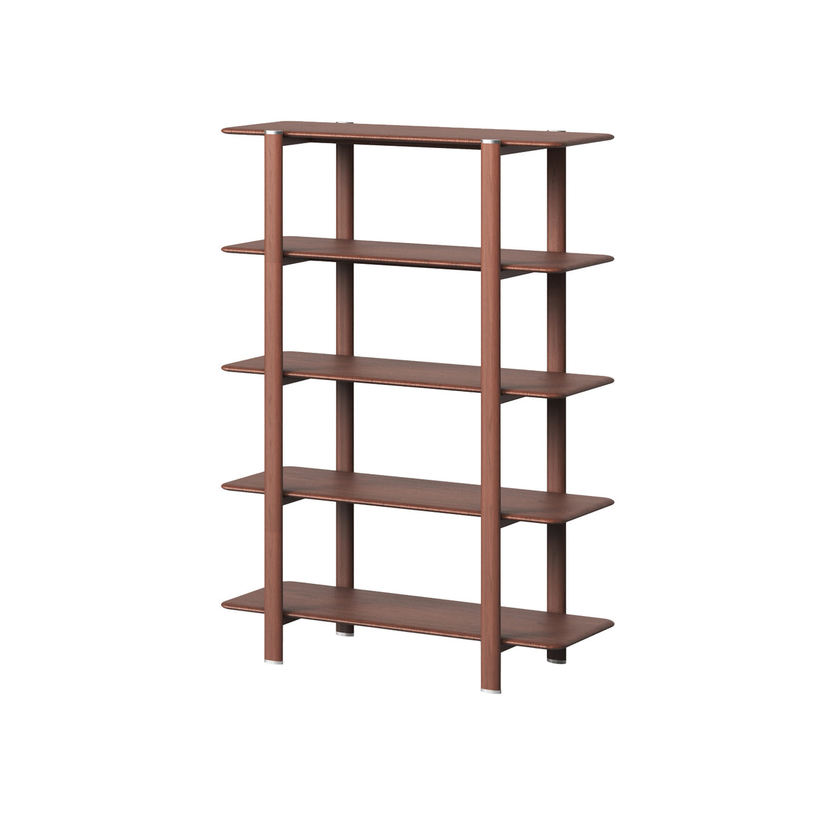 A brown wall shelves with multiple shelves, designed by grado.