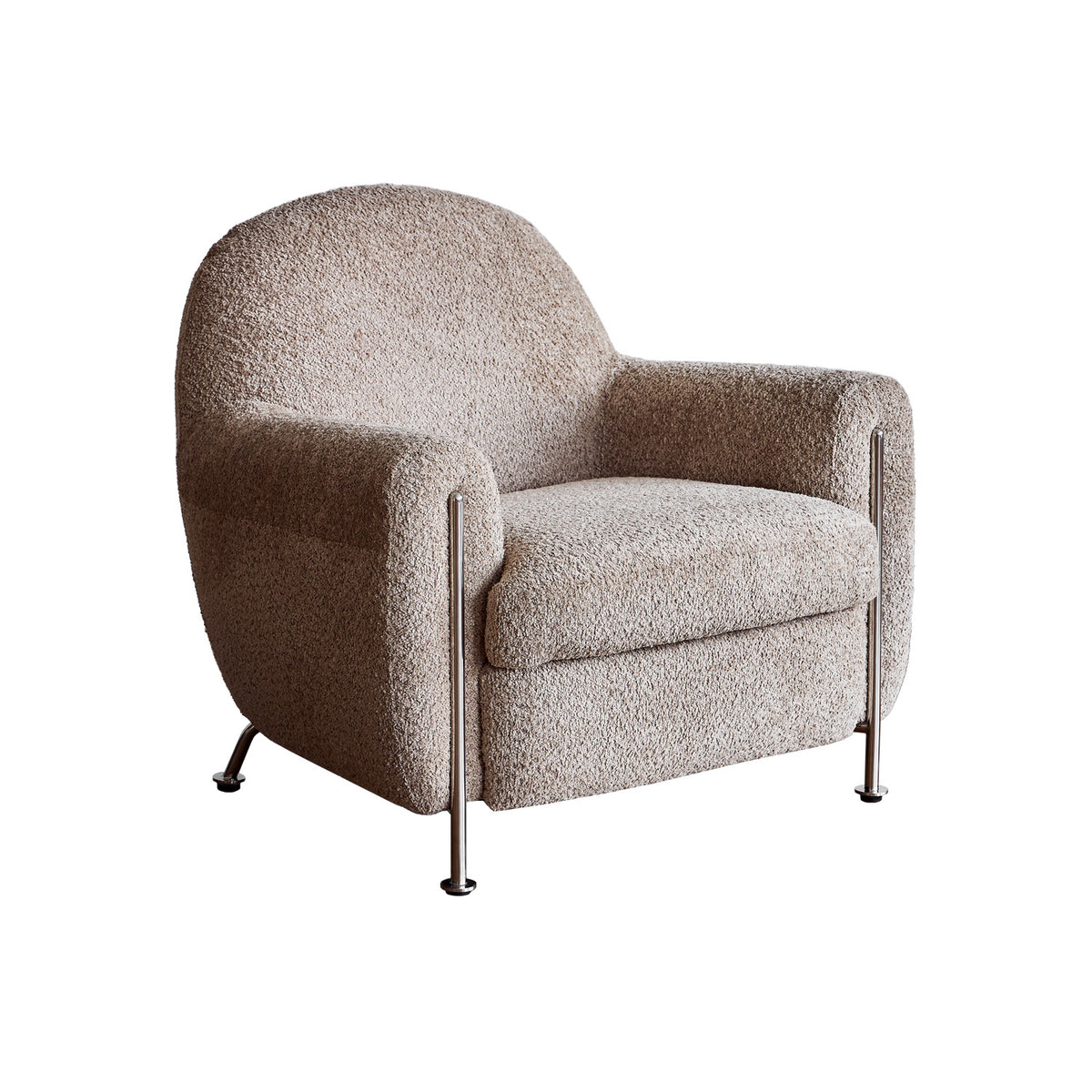 A boucle lounge chair