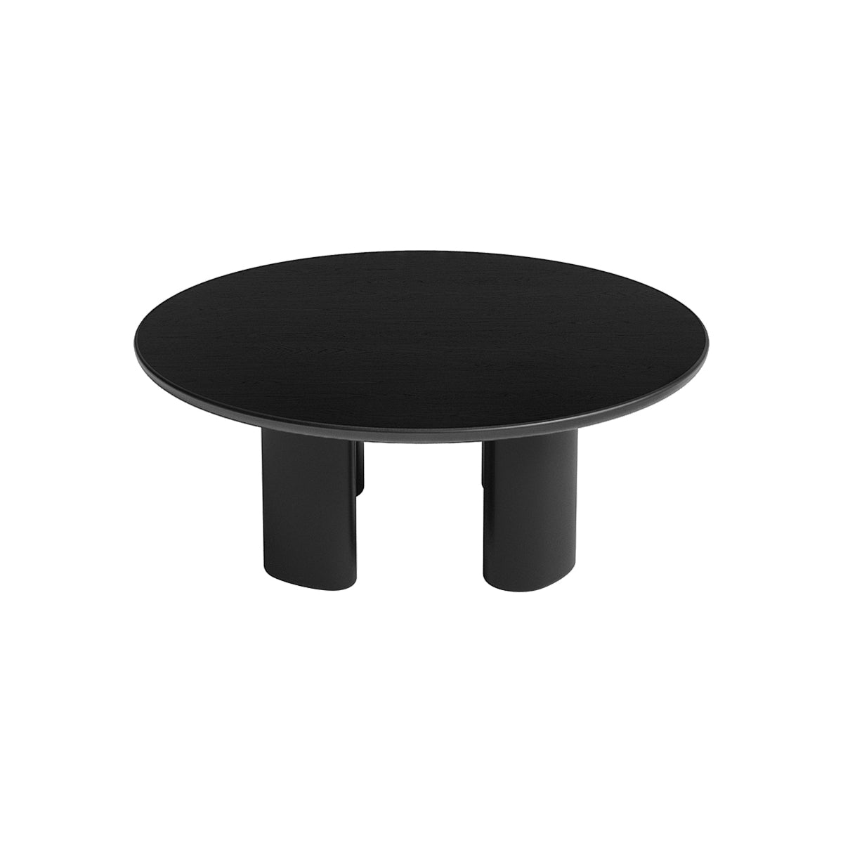 A black round coffee table