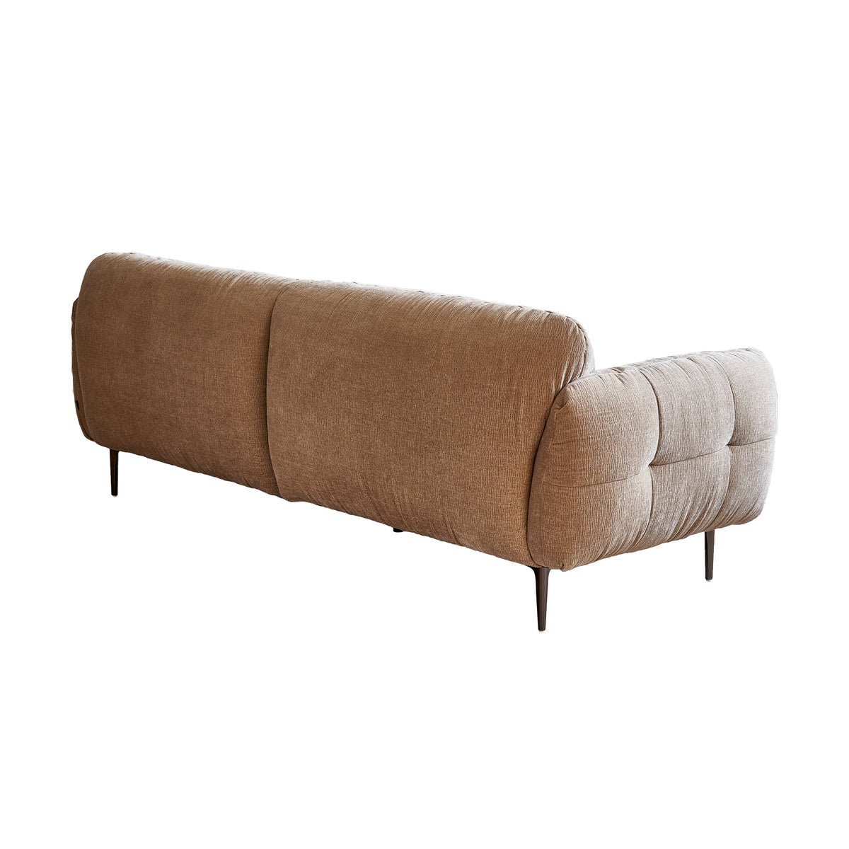 Brown and beige sofa on a white background