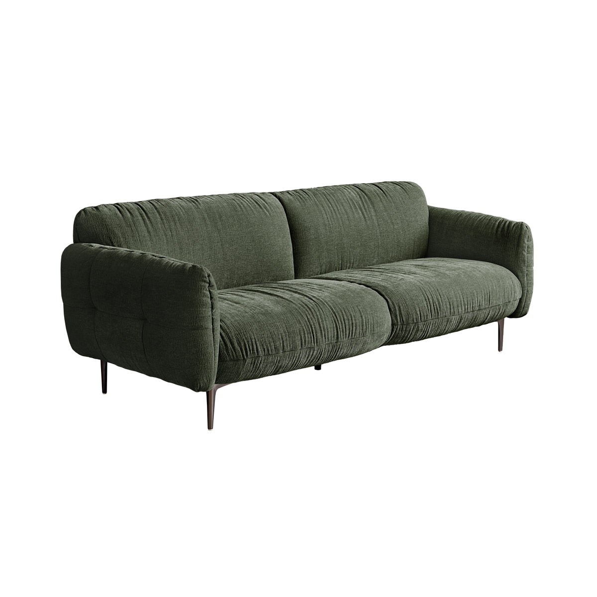 Green sofa on a white background