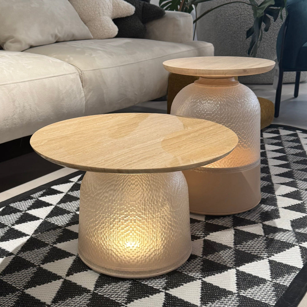 Patterned Round Table Re-up round Side Table | WOODIFY Living