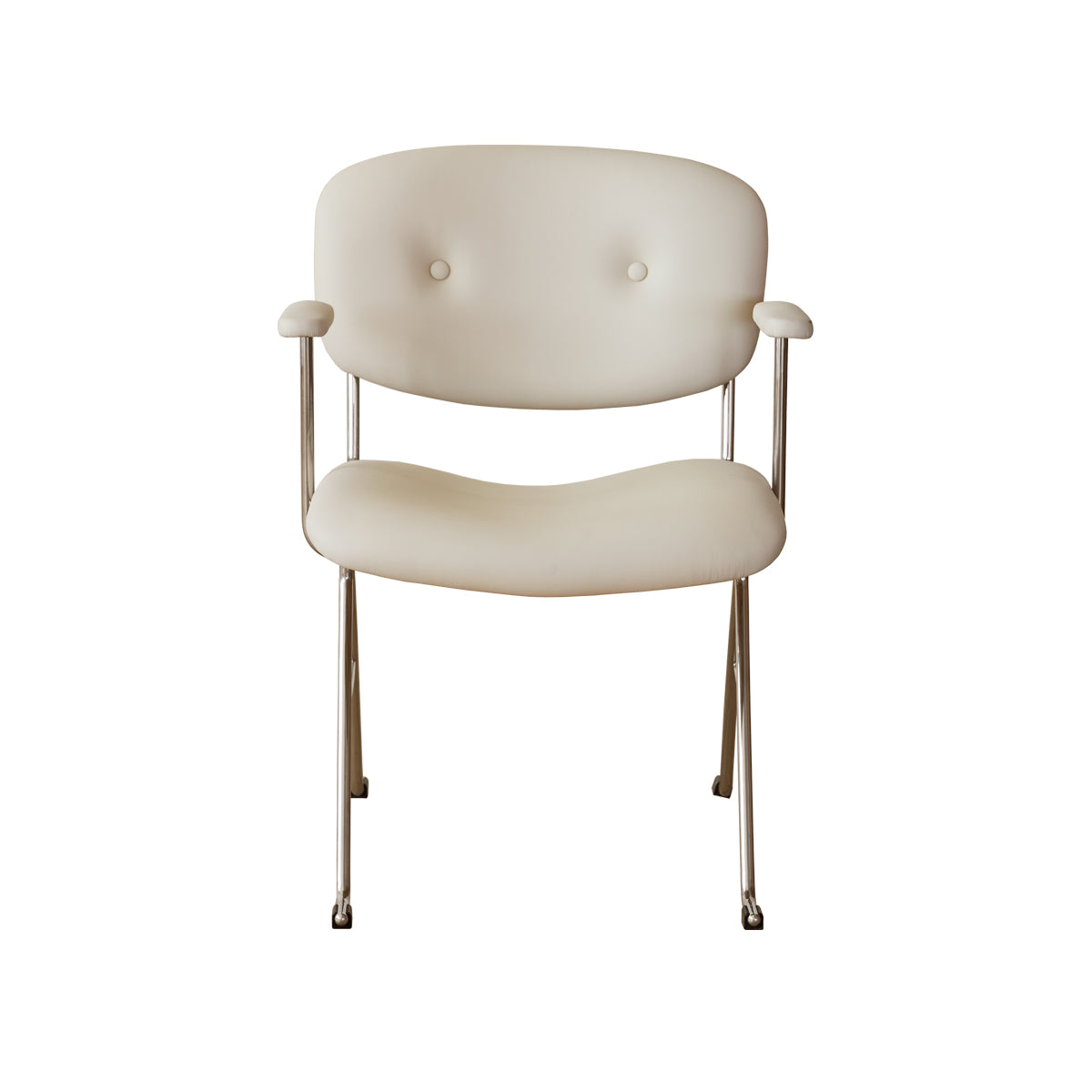 Beige chair with a white background