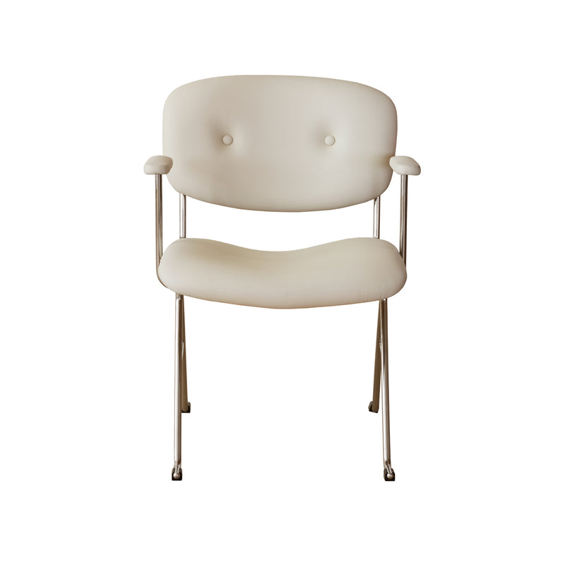 Beige chair with a white background