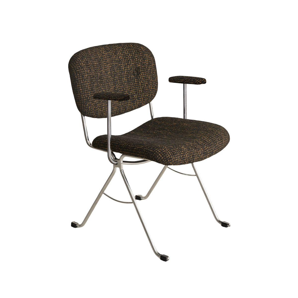 Brown chair with metal legs on a white background